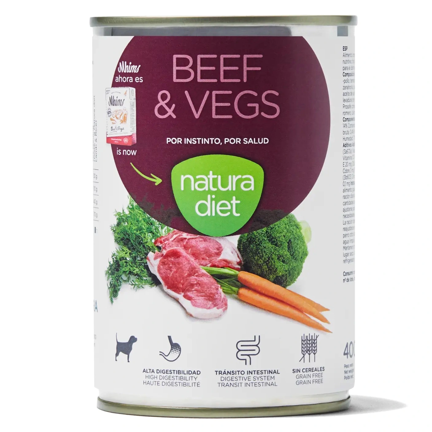 Natura Diet Adult Hund Bøf Vådfoder 400 g - naturligt hundefoder